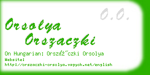 orsolya orszaczki business card